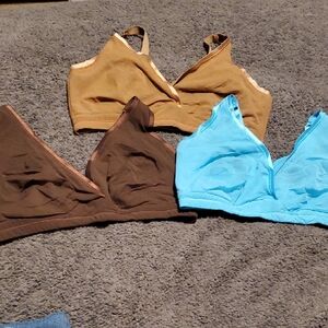Cosabella Brown,blue Tan Bralettes (3)